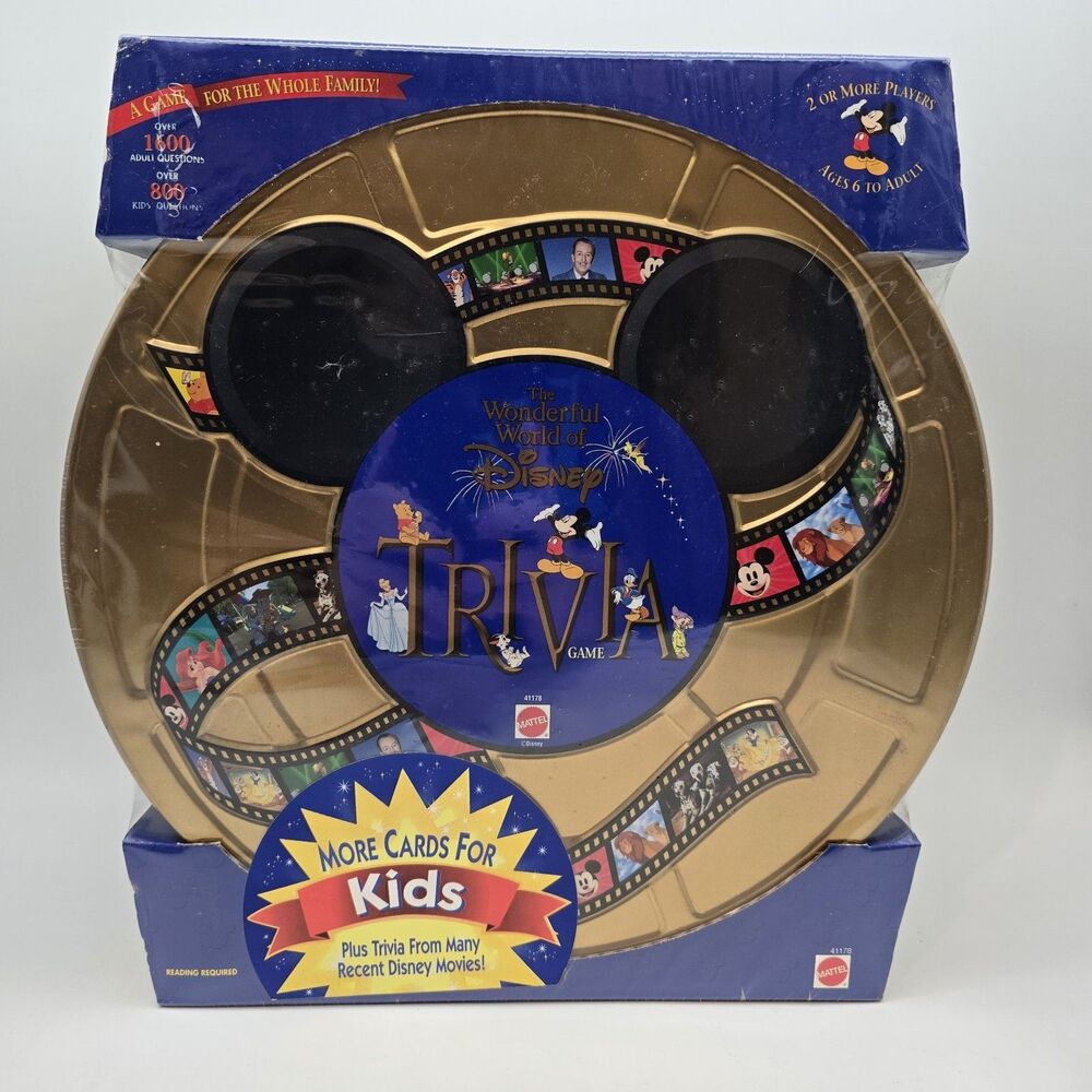 The Wonderful World of Disney Trivia Game Mattel Tin 1997 - Factory Sealed